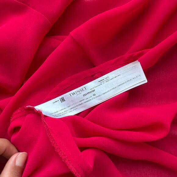 Twinset Milano Red Sheer Slip Dress - Picture 4 of 4